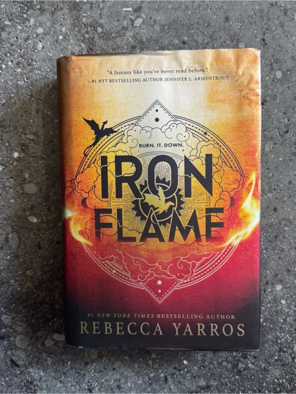 Iron Flame Rebecca Yarros Hardcover 1st Edition Black Sprayed Edges Fourth Wing